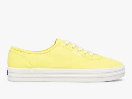 Keds Breezie Canvas Neon Snøresko Dame Gul | NO-96234