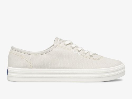 Keds Breezie Canvas Snøresko Dame Grå | NO-56464