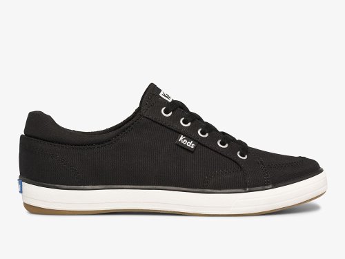 Keds Center II Canvas Snøresko Dame Svarte | NO-31246