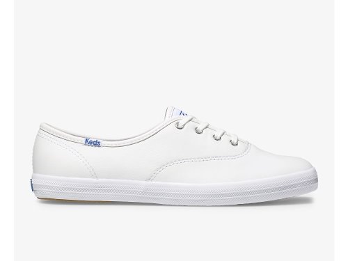 Keds Champion Original Lær Snøresko Dame Hvite | NO-96214