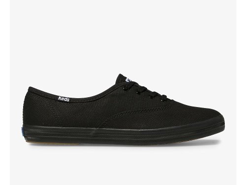 Keds Champion Original Snøresko Dame Svarte Svarte | NO-32224