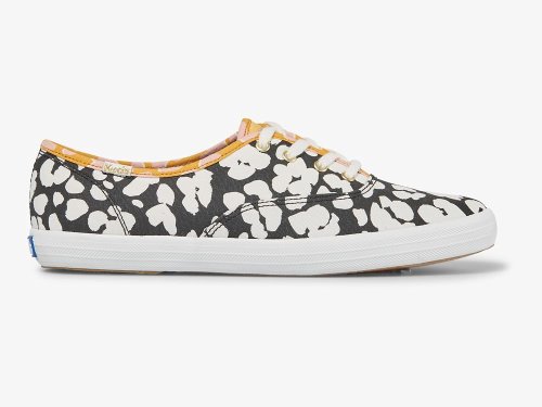 Keds Champion Spot Print Snøresko Dame Svarte Hvite | NO-60333