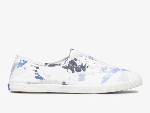 Keds Chillax Splatter Twill SlipOnSneakers Dame Hvite Blå | NO-18820