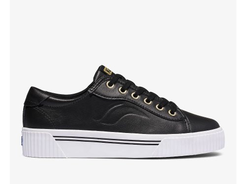 Keds Crew Kick Alto Lær Snøresko Dame Svarte | NO-63800