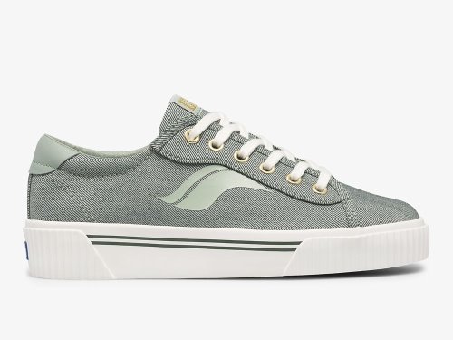 Keds Crew Kick Alto Soft Twill Snøresko Dame Olivengrønne | NO-66238