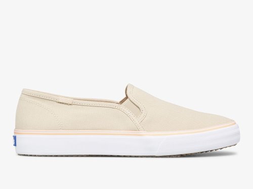 Keds Double Decker Canvas Washable SlipOnSneakers Dame Beige | NO-82281