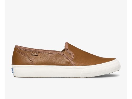 Keds Double Decker Lær Lær Sneakers Dame Brune | NO-95868