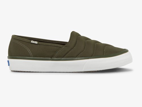 Keds Double Decker Wave Nylon SlipOnSneakers Dame Grønn | NO-34254