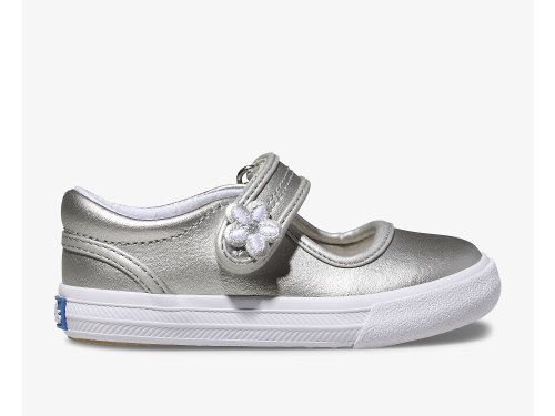 Keds Ella Mary Jane Lær Sneakers Jente Sølv | NO-95827