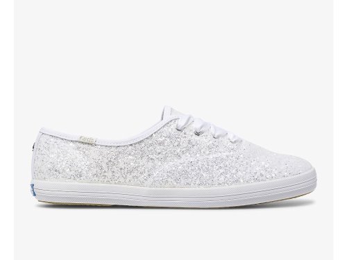 Keds Kate Spade New York Champion Glitter Snøresko Dame Hvite | NO-99321