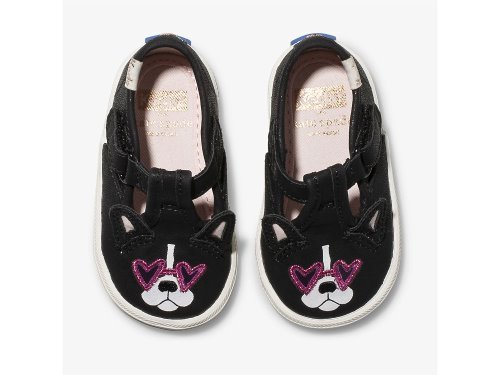 Keds Kate Spade New York Champion T-strap Francois SlipOnSneakers Jente Svarte | NO-57604