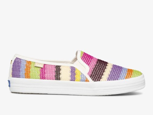 Keds Kate Spade New York Double Decker Crochet SlipOnSneakers Dame Rosa Multicolor | NO-93291