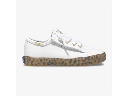 Keds Kickstart Leopard Foxing Sneaker Jr Joggesko Jente Hvite Leopard | NO-07516