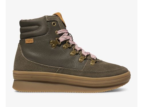 Keds Midland Vann-Resistant Boot Snøresko Dame Olivengrønne | NO-65957