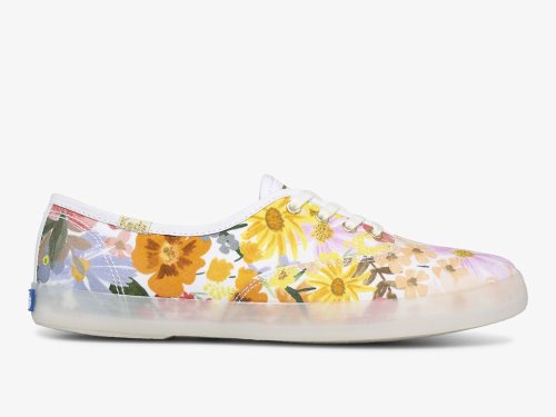 Keds Rifle Paper Co. Champion Marguerite Snøresko Dame Rosa Gul Multicolor | NO-22204