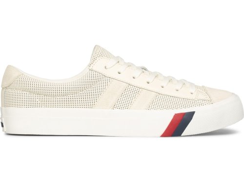 Keds Royal Plus Perf Lær Snøresko Dame Pisket Krem | NO-02777