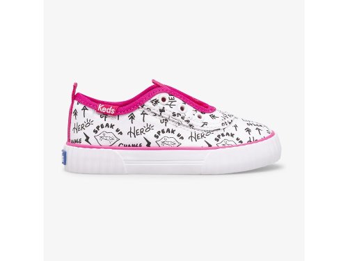 Keds Topkick Washable Slip On Jr SlipOnSneakers Jente Hvite Rosa | NO-85549