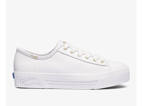 Keds Triple Kick AMP Lær Snøresko Dame Hvite | NO-68628