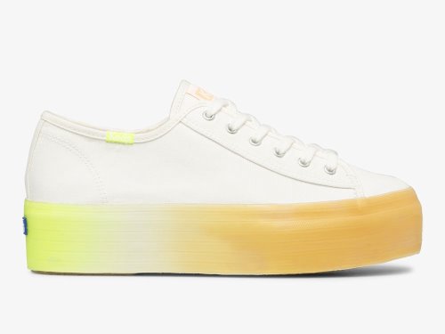 Keds Triple Up Ombre Foxing Platform Sneakers Dame Hvite Multicolor | NO-93960