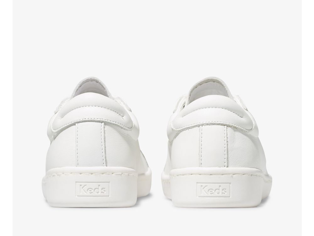 Keds Ace Lær Lær Sneakers Dame Hvite | NO-73628