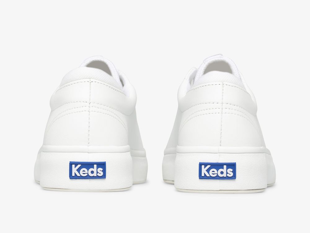 Keds Alley Lær Lær Sneakers Dame Hvite | NO-49410