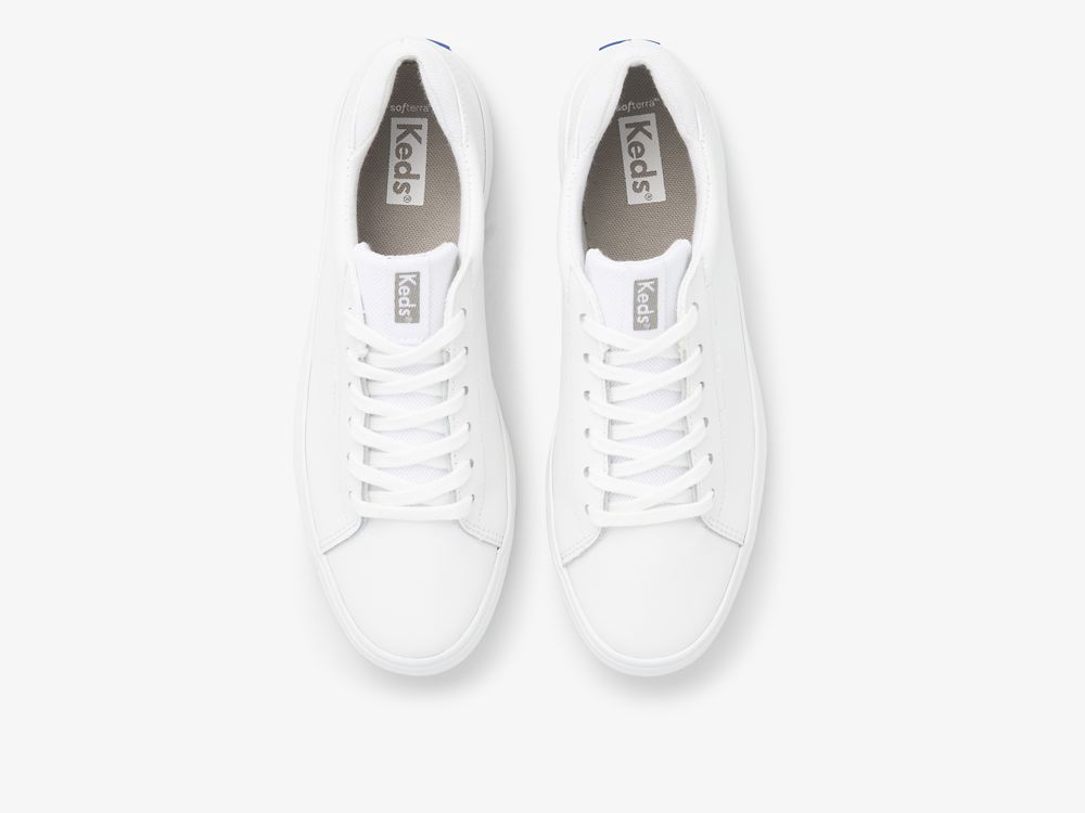 Keds Alley Lær Lær Sneakers Dame Hvite | NO-49410