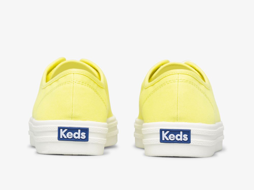 Keds Breezie Canvas Neon Snøresko Dame Gul | NO-96234