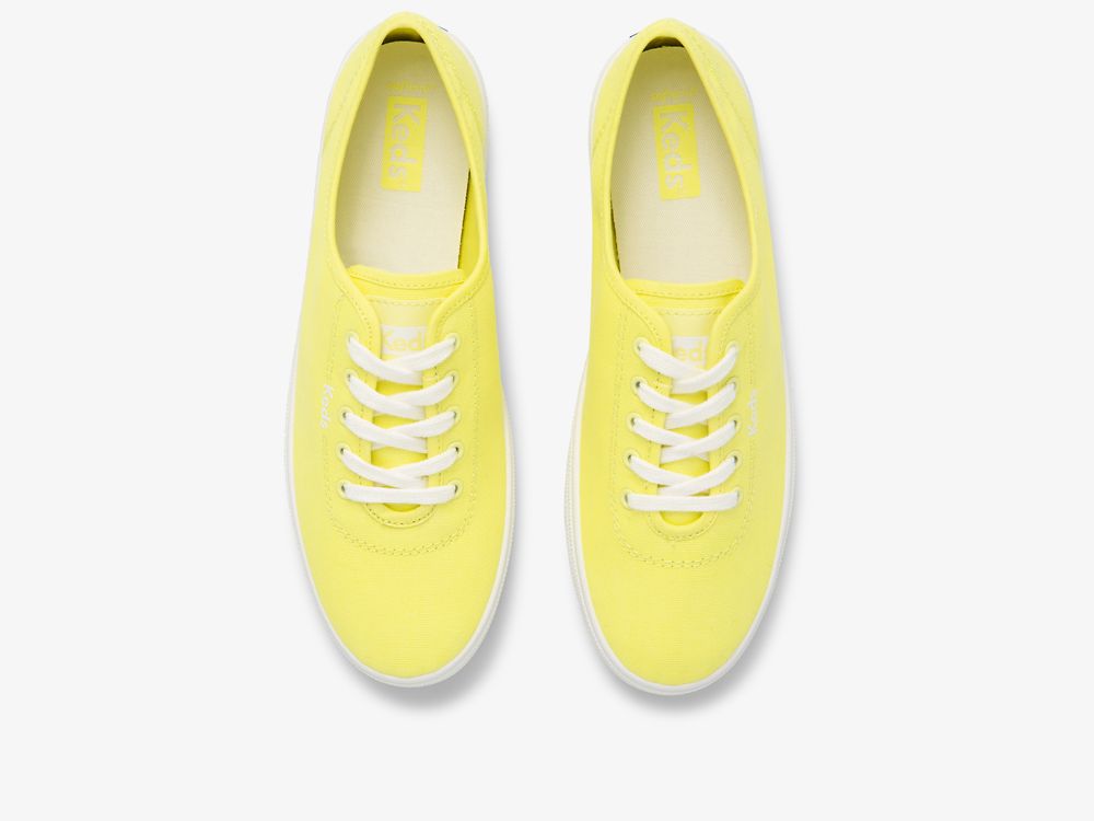 Keds Breezie Canvas Neon Snøresko Dame Gul | NO-96234