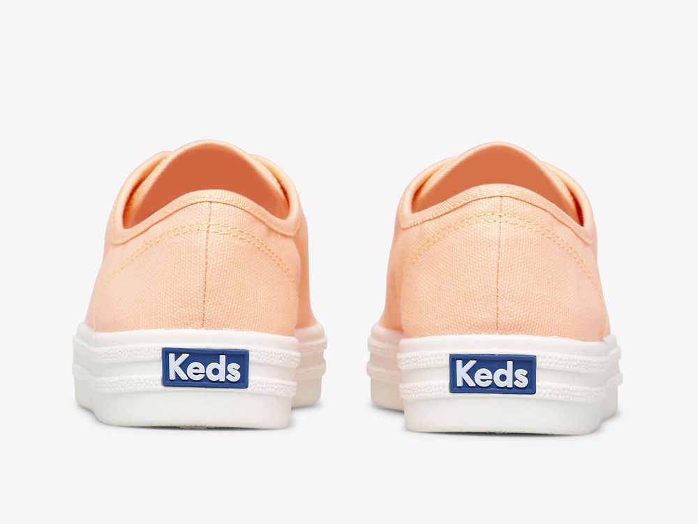 Keds Breezie Canvas Neon Snøresko Dame Korall | NO-23730