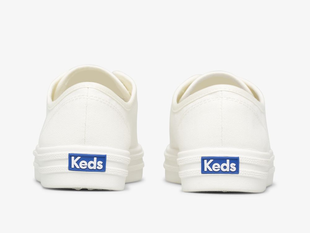 Keds Breezie Canvas Snøresko Dame Hvite | NO-32928