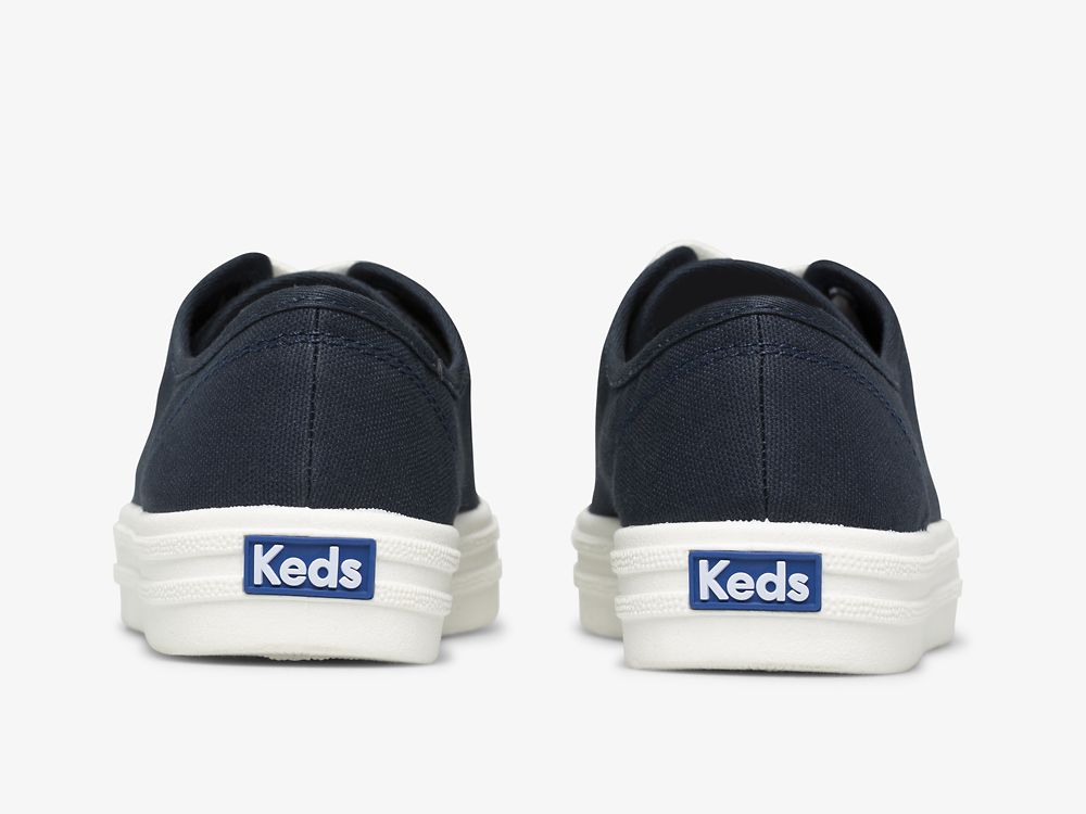 Keds Breezie Canvas Snøresko Dame Marineblå | NO-98120