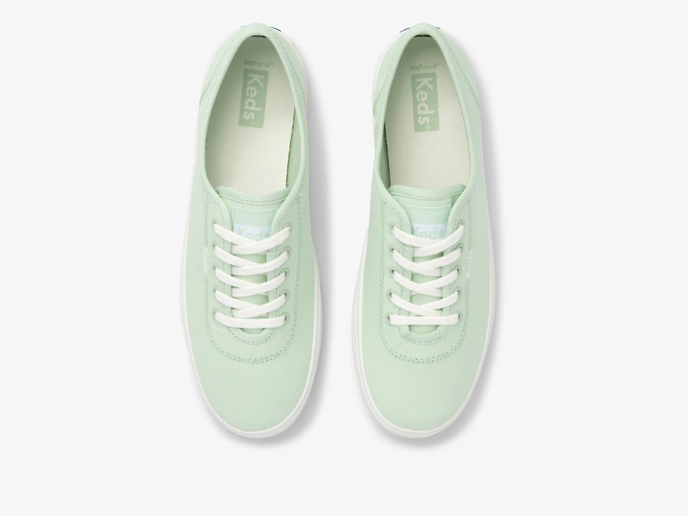 Keds Breezie Canvas Snøresko Dame Mint | NO-05123