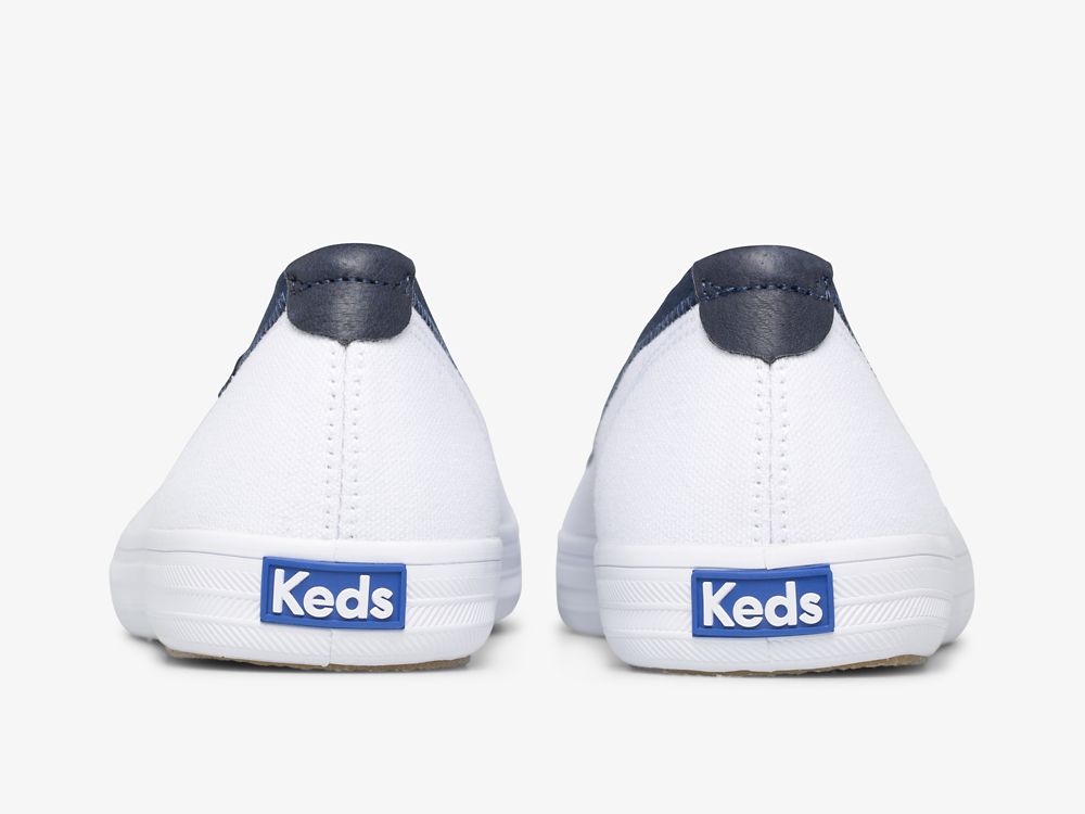 Keds Bryn Canvas SlipOnSneakers Dame Hvite | NO-73163