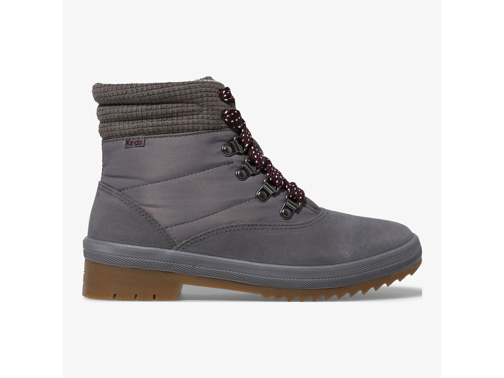 Keds Camp Boot Semsket Skinn w/ Thinsulate™ Snøresko Dame Grå | NO-38698