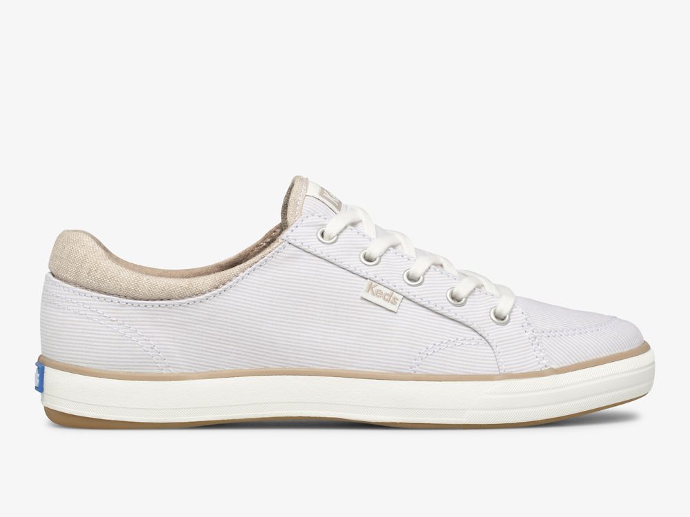 Keds Center II Chambray Stripe Snøresko Dame Beige | NO-23667