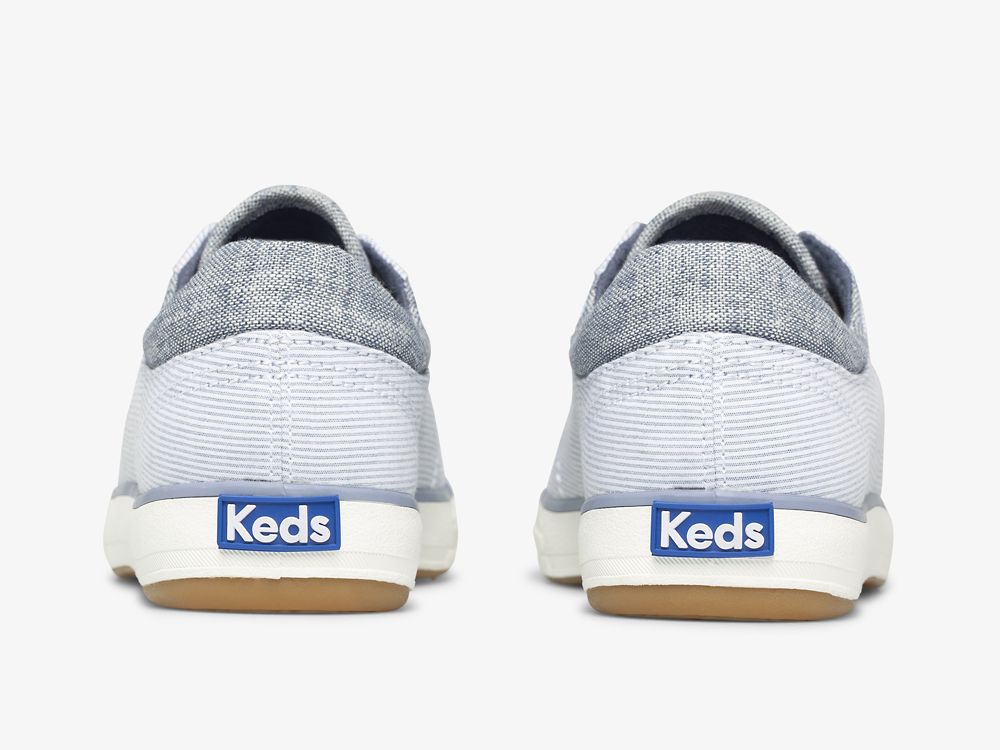 Keds Center II Chambray Stripe Snøresko Dame Blå | NO-73387