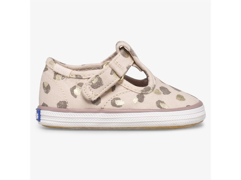 Keds Champion Blonder Tå Cap Tstrap SlipOnSneakers Jente Leopard | NO-23873