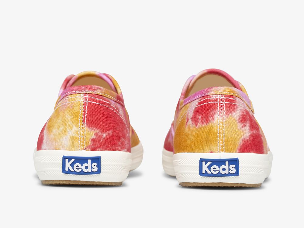 Keds Champion Canvas Tie Dye Snøresko Dame Rosa Oransje | NO-72895