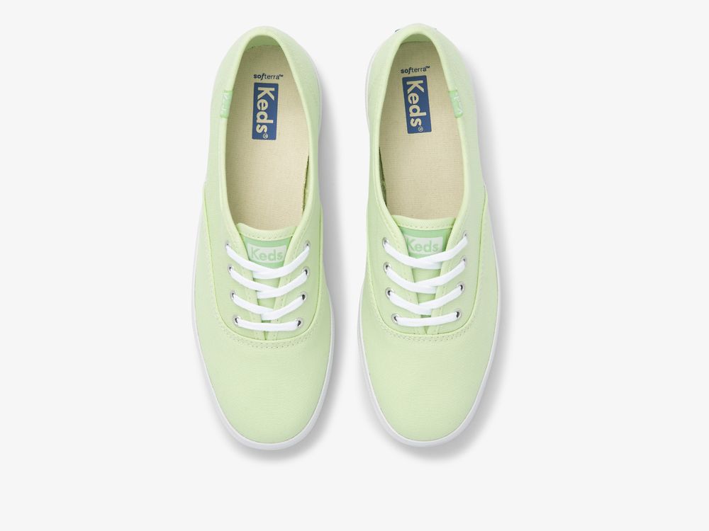 Keds Champion Canvas Washable Snøresko Dame Grønn | NO-38955