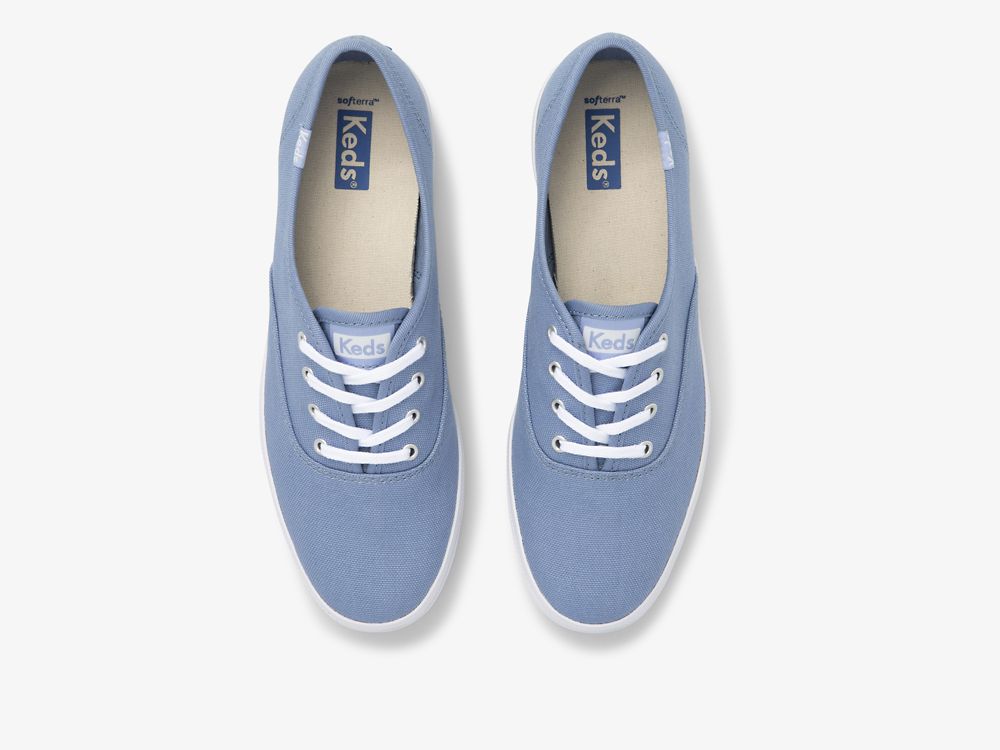 Keds Champion Canvas Washable Snøresko Dame Blå | NO-49975