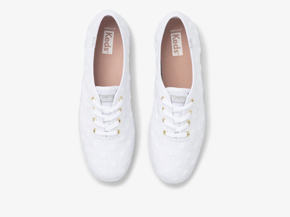 Keds Champion Daisy Eyelet Snøresko Dame Hvite | NO-76551