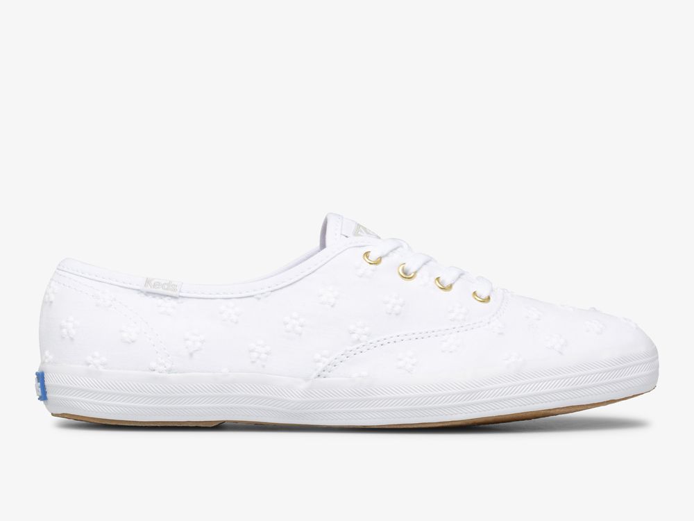 Keds Champion Daisy Eyelet Snøresko Dame Hvite | NO-76551