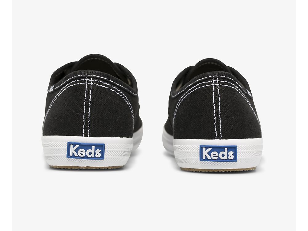 Keds Champion Feat. Organic Bomull Snøresko Dame Svarte | NO-29576