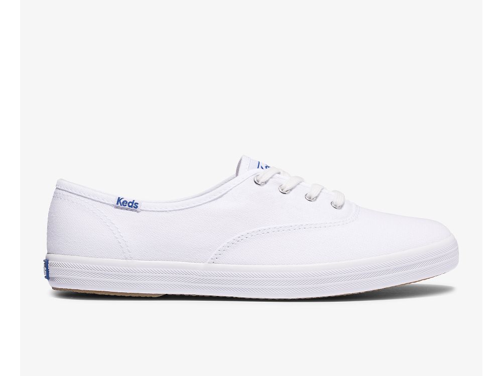 Keds Champion Feat. Organic Bomull Snøresko Dame Hvite | NO-33919