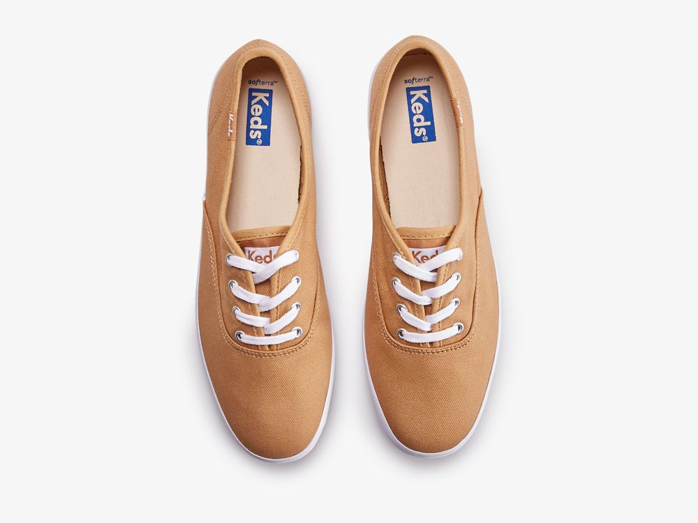 Keds Champion Feat. Organic Bomull Snøresko Dame Brune | NO-58462