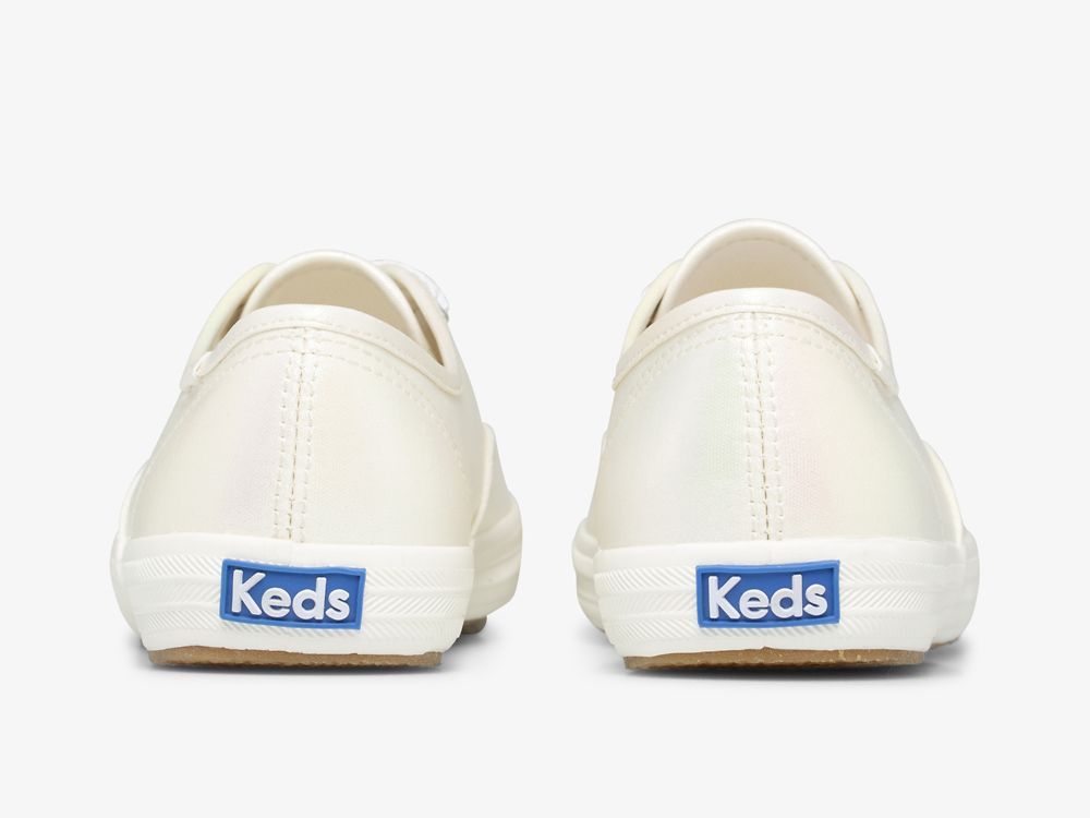 Keds Champion Iridescent Canvas Snøresko Dame Hvite Multicolor | NO-88370