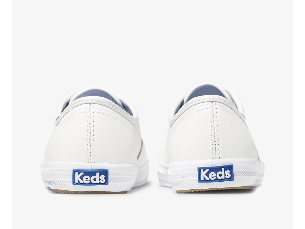 Keds Champion Original Lær Lær Sneakers Dame Hvite | NO-84004