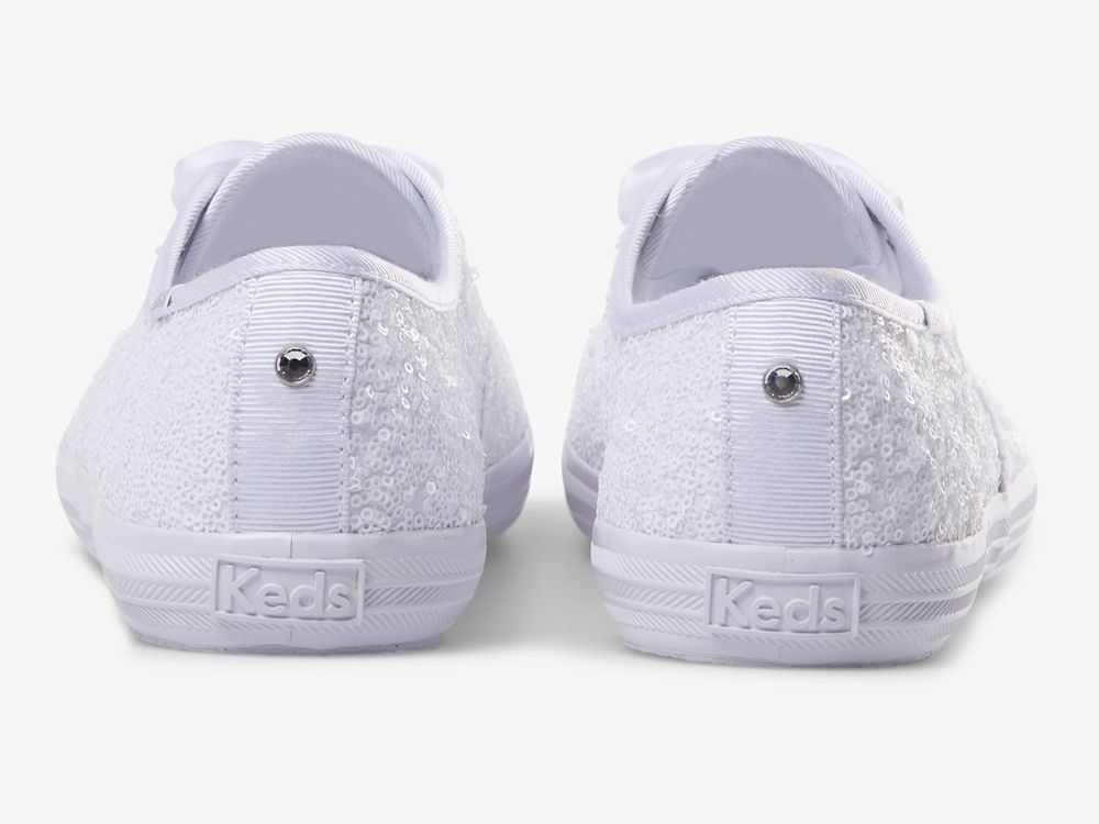 Keds Champion Sequins Snøresko Dame Hvite | NO-30752