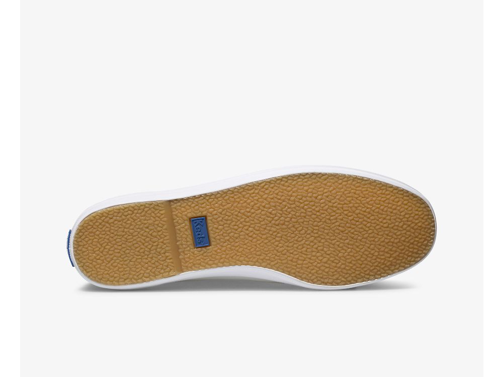 Keds Champion Slip On Lær Lær Sneakers Dame Hvite | NO-71593