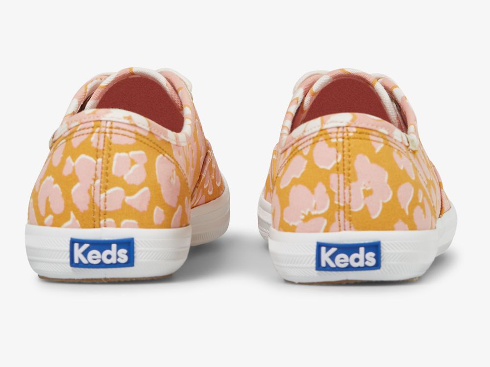 Keds Champion Spot Print Snøresko Dame Gul Rosa | NO-10134